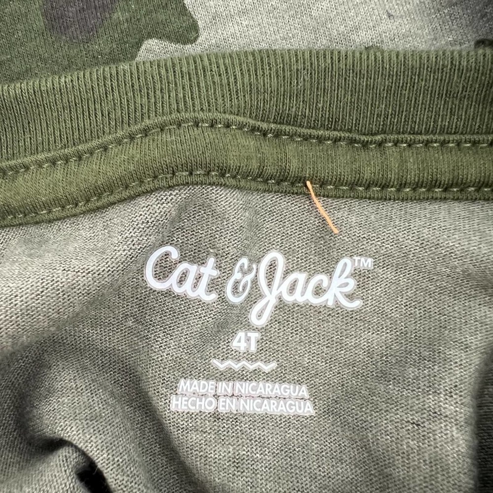 Cat & Jack Boys Short Sleeve Crewneck Camouflage Print T-Shirt Green Camo 4T NWT - Picture 5 of 7